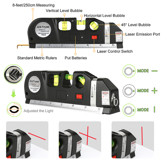 Distance Meter 4-in-1 Level Tape