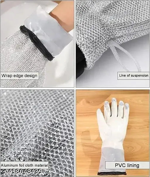 1 PAIR Wire Dishwashing Gloves