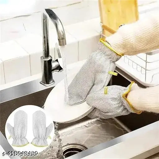 1 PAIR Wire Dishwashing Gloves